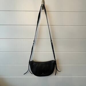 Black Michael Kors Camden Solid Black Leather Crossbody Purse
